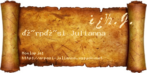 Árpási Julianna névjegykártya